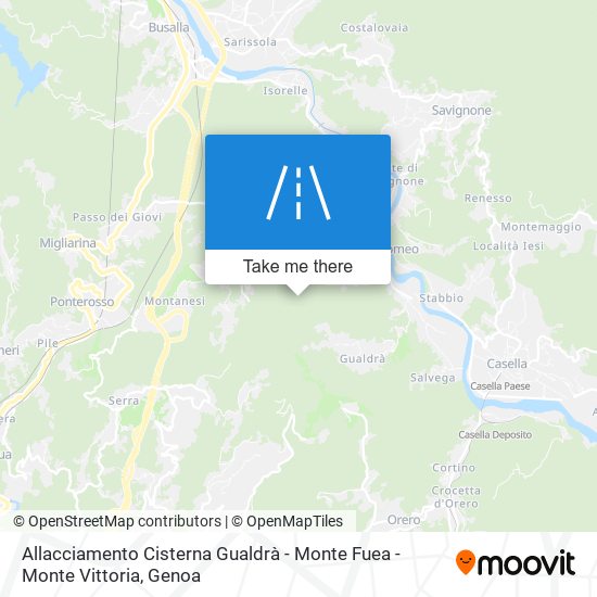 Allacciamento Cisterna Gualdrà - Monte Fuea - Monte Vittoria map