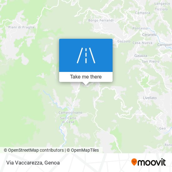 Via Vaccarezza map