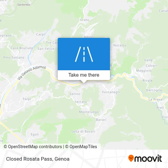 Closed Rosata Pass map