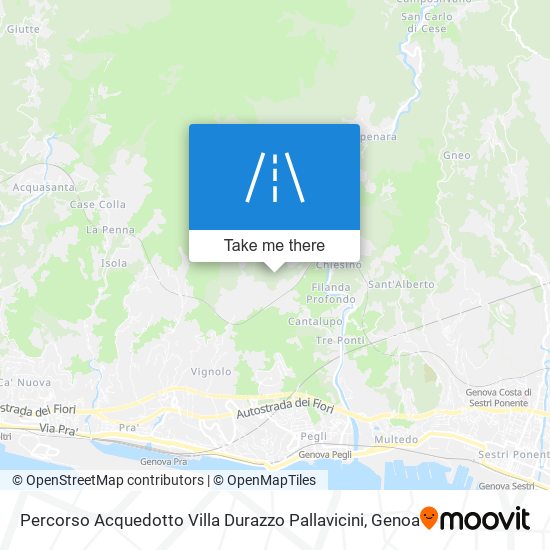 Percorso Acquedotto Villa Durazzo Pallavicini map