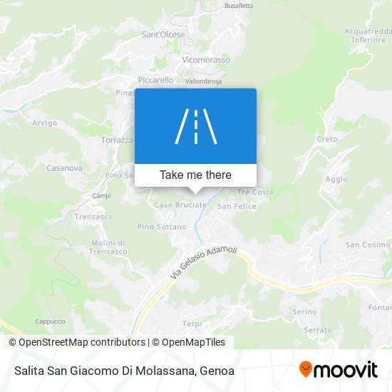 Salita San Giacomo Di Molassana map