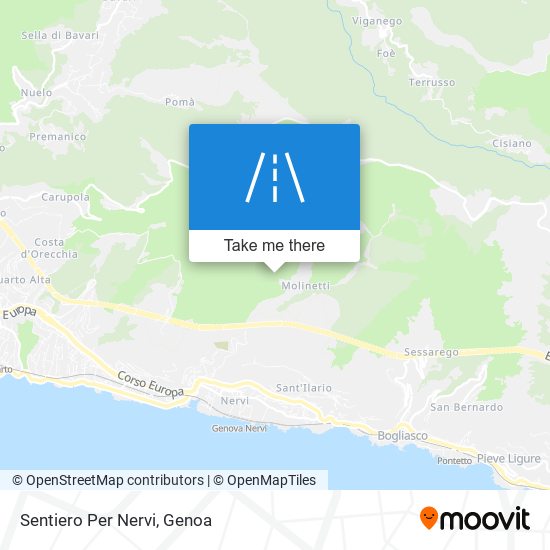 Sentiero Per Nervi map