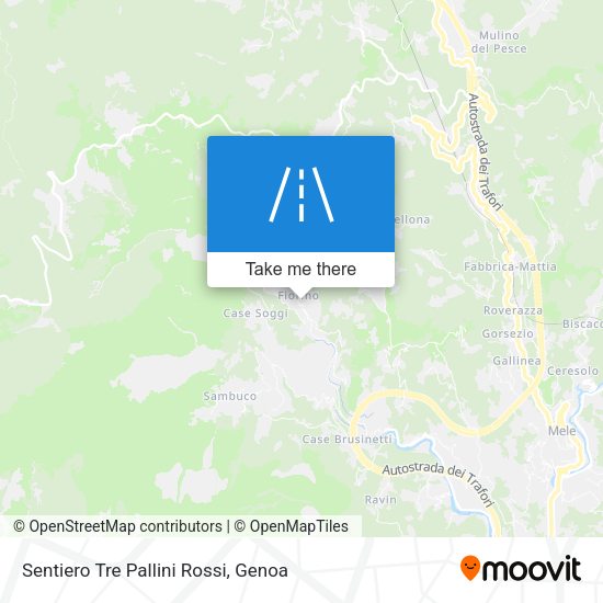 Sentiero Tre Pallini Rossi map