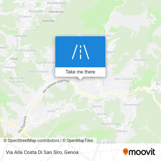 Via Alla Costa Di San Siro map