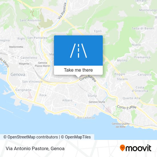 Via Antonio Pastore map