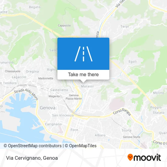 Via Cervignano map