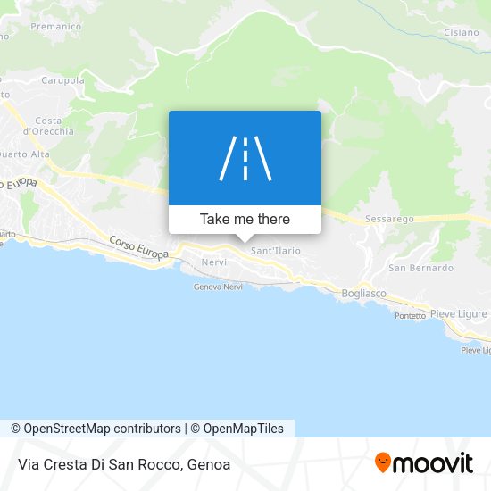 Via Cresta Di San Rocco map