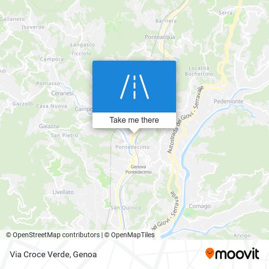 Via Croce Verde map