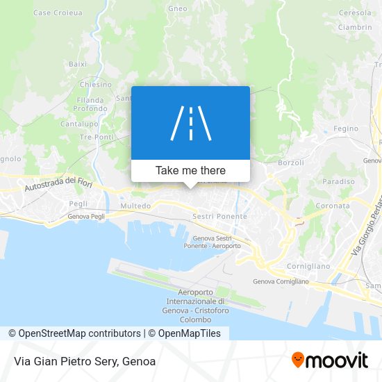 Via Gian Pietro Sery map