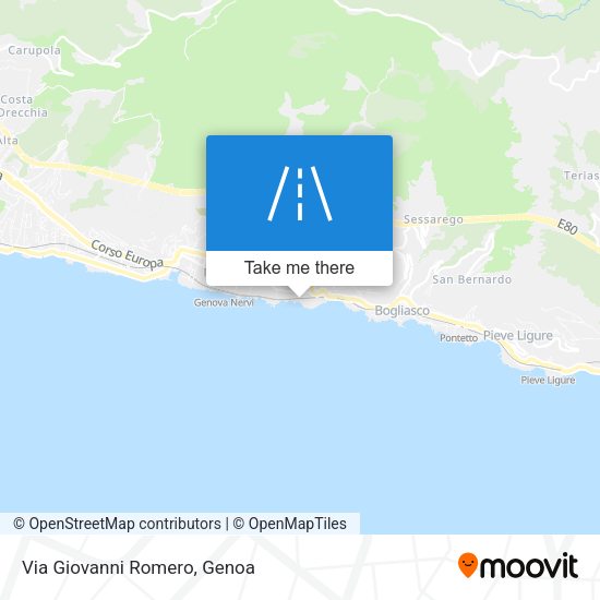 Via Giovanni Romero map