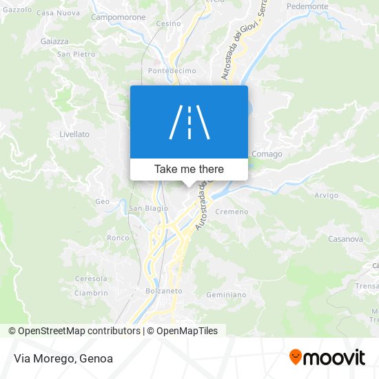 Via Morego map