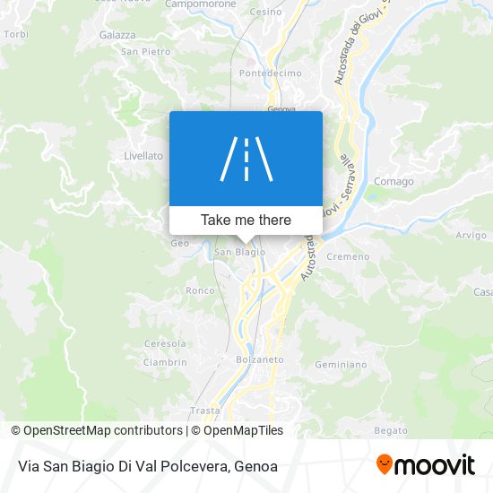 Via San Biagio Di Val Polcevera map