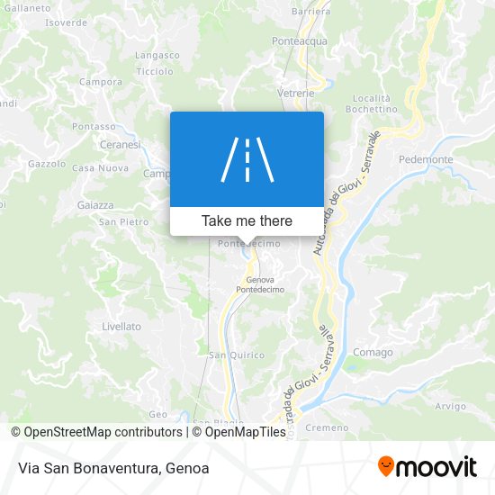 Via San Bonaventura map