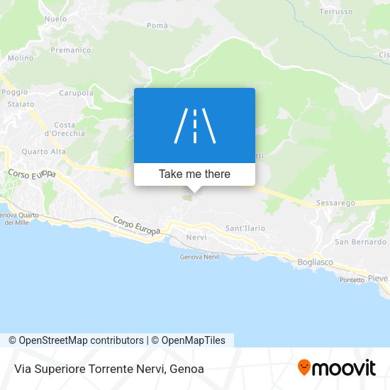 Via Superiore Torrente Nervi map