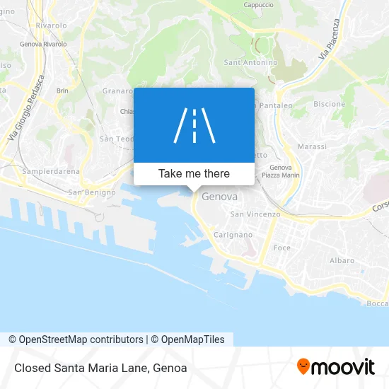 Closed Santa Maria Lane map