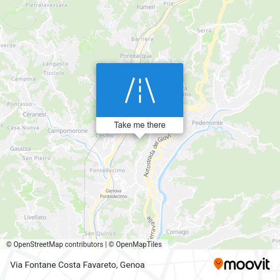 Via Fontane Costa Favareto map