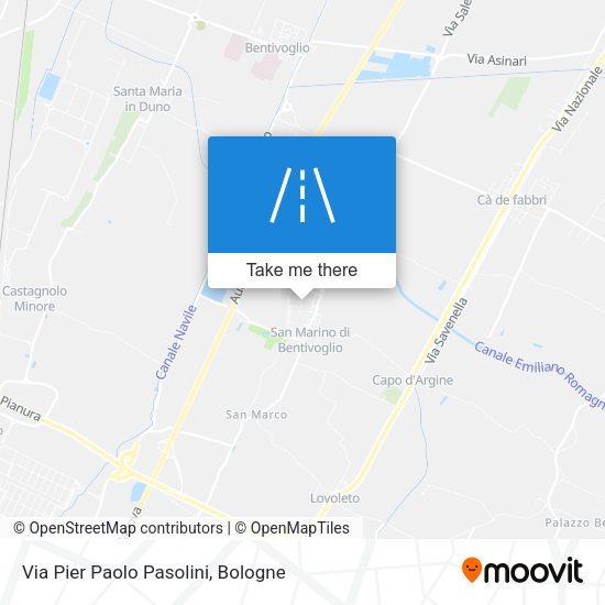 Via Pier Paolo Pasolini map