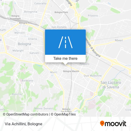 Via Achillini map