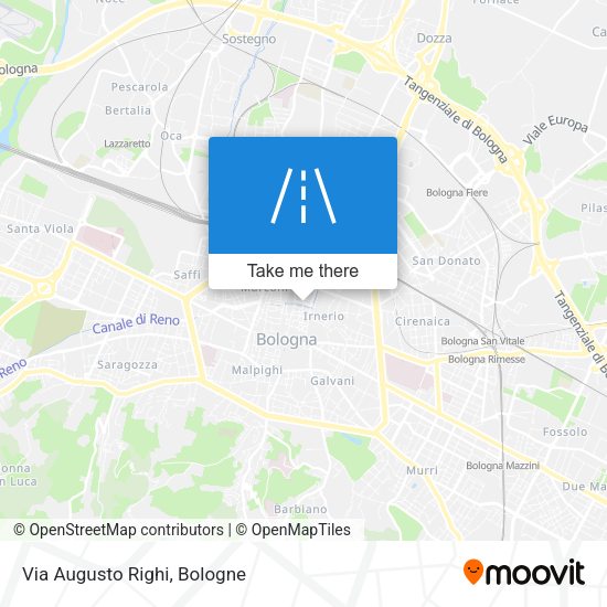Via Augusto Righi map
