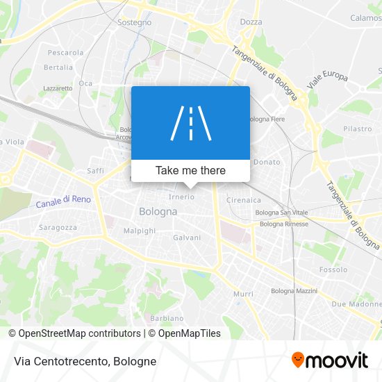 Via Centotrecento map