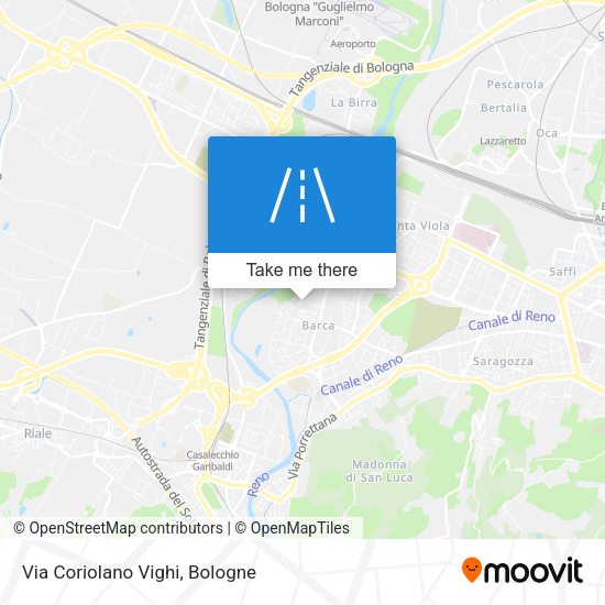 Via Coriolano Vighi map