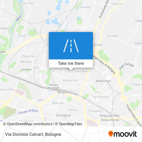 Via Dionisio Calvart map