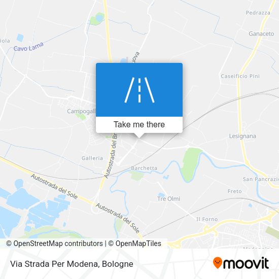 Via Strada Per Modena map