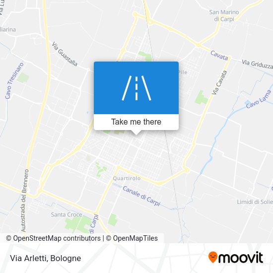 Via Arletti map