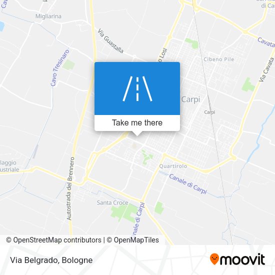 Via Belgrado map