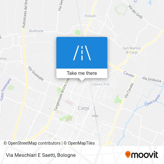 Via Meschiari E Saetti map