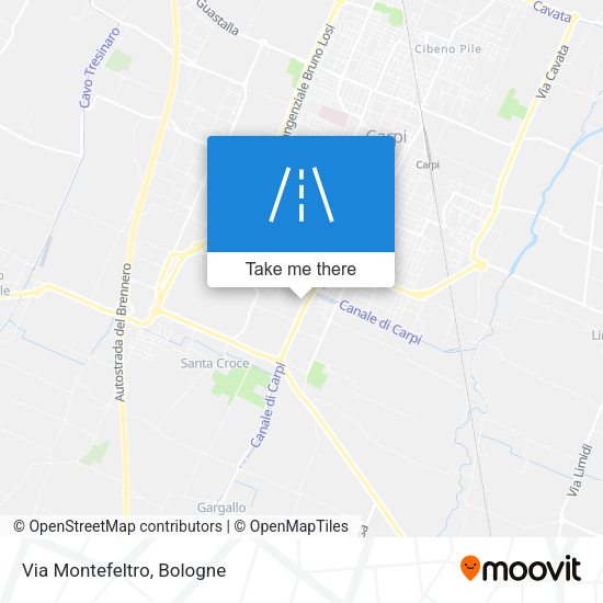 Via Montefeltro map