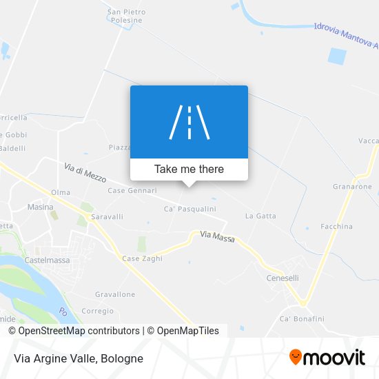 Via Argine Valle map
