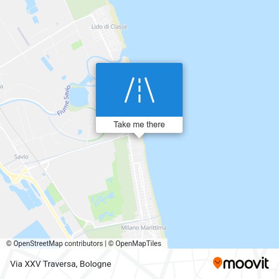 Via XXV Traversa map