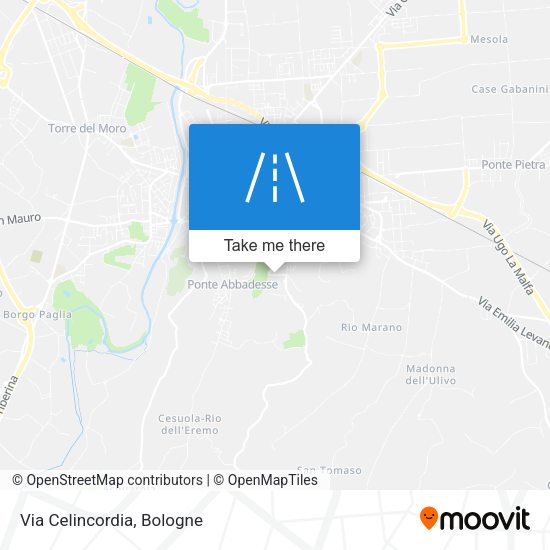 Via Celincordia map