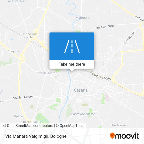 Via Manara Valgimigli map