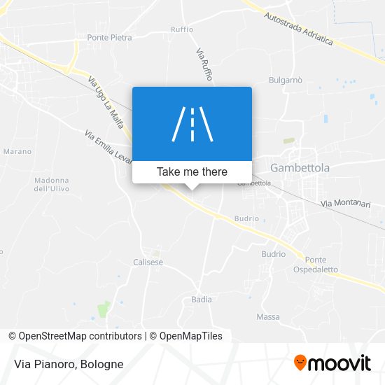 Via Pianoro map