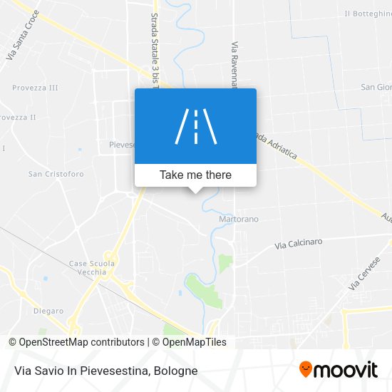 Via Savio In Pievesestina map