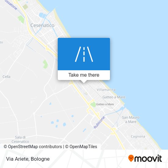 Via Ariete map