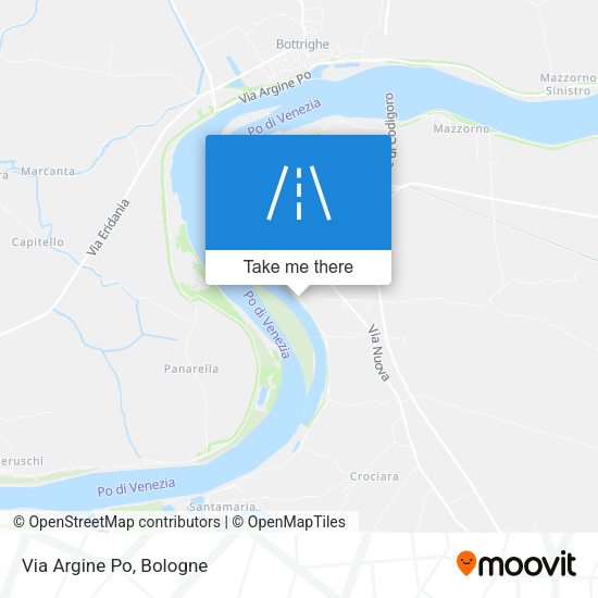 Via Argine Po map