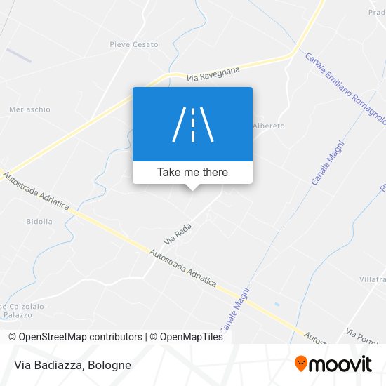 Via Badiazza map