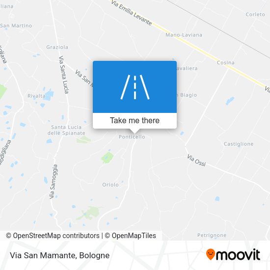Via San Mamante map