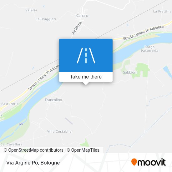 Via Argine Po map