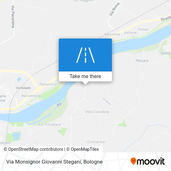 Via Monsignor Giovanni Stegani map