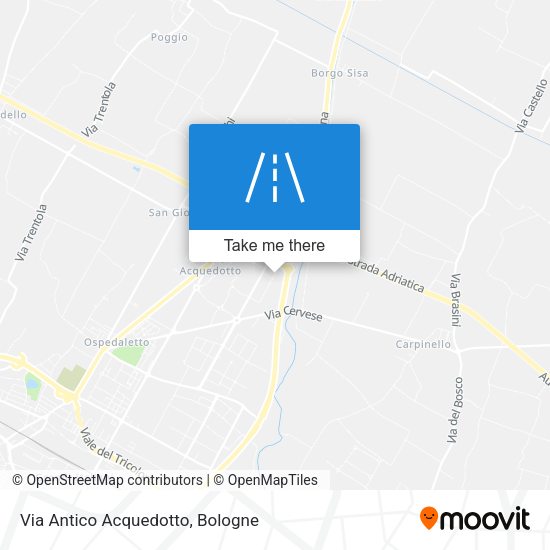 Via Antico Acquedotto map