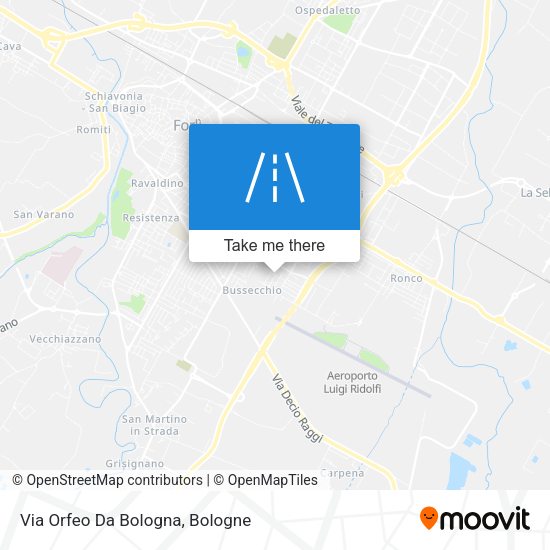 Via Orfeo Da Bologna map