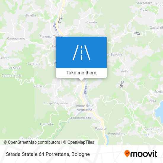 Strada Statale 64 Porrettana map