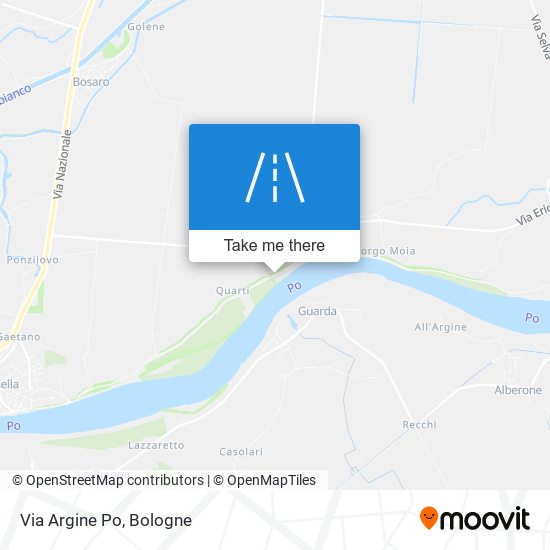 Via Argine Po map
