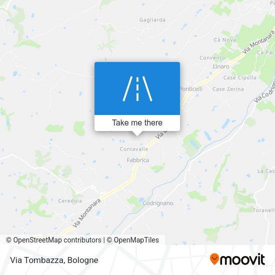 Via Tombazza map