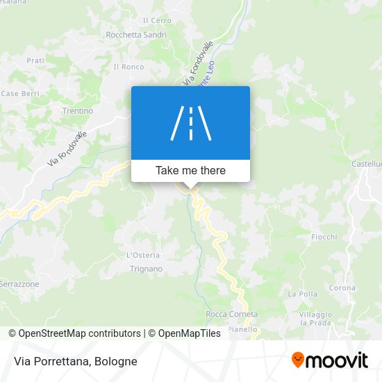 Via Porrettana map