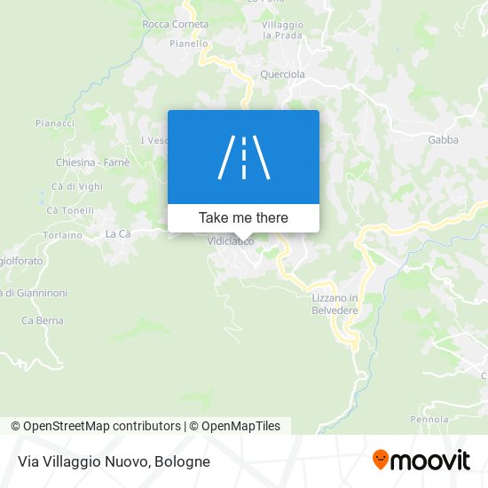 Via Villaggio Nuovo map